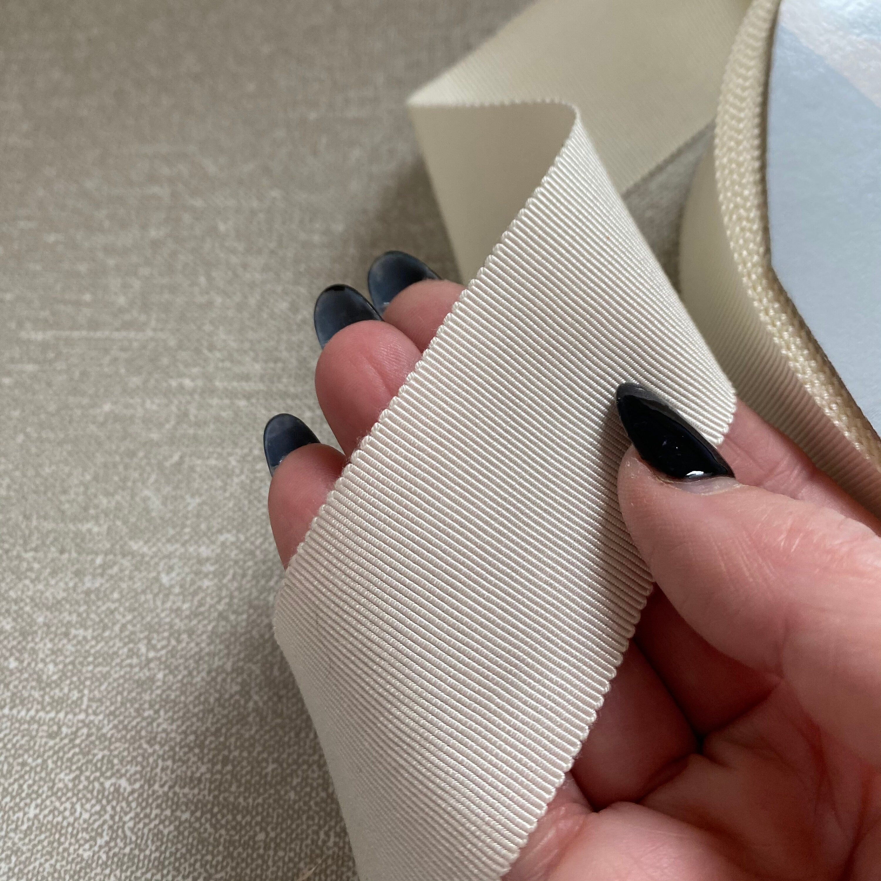 Warm Ivory Shindo 38mm Soft Grosgrain Rayon Ribbon per meter