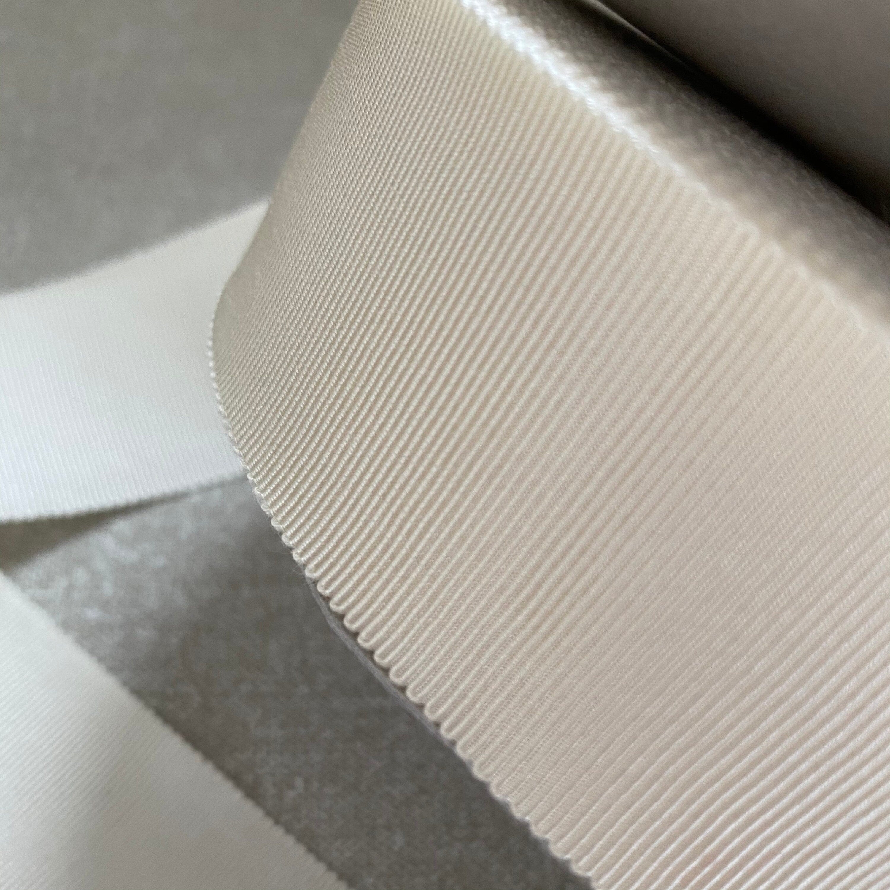 Warm Ivory Shindo 38mm Soft Grosgrain Rayon Ribbon per meter