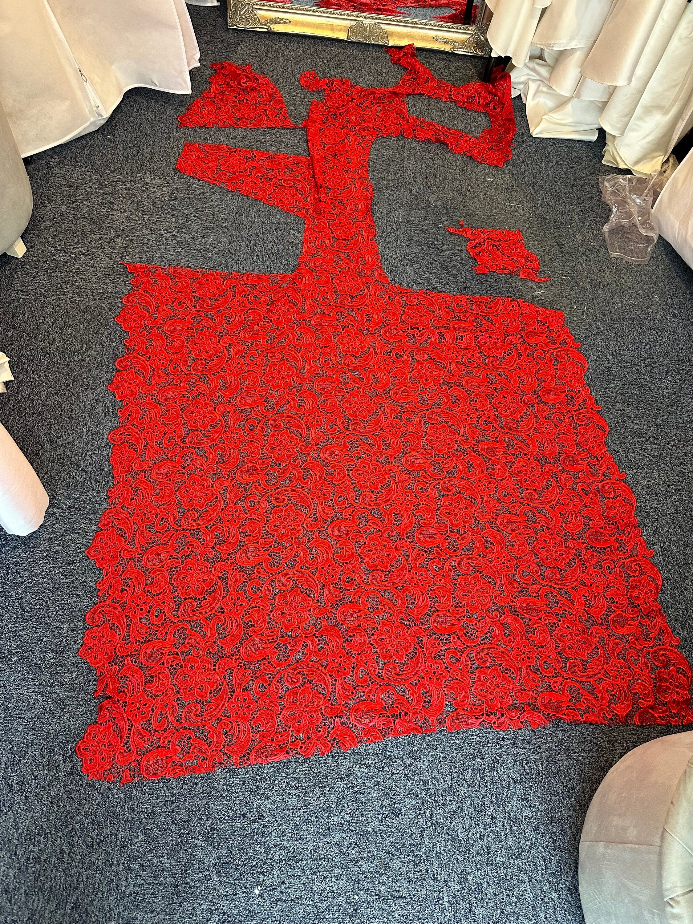 All the Lace - Reds, mauve  -  Guipure by lace bundle 1.15kg