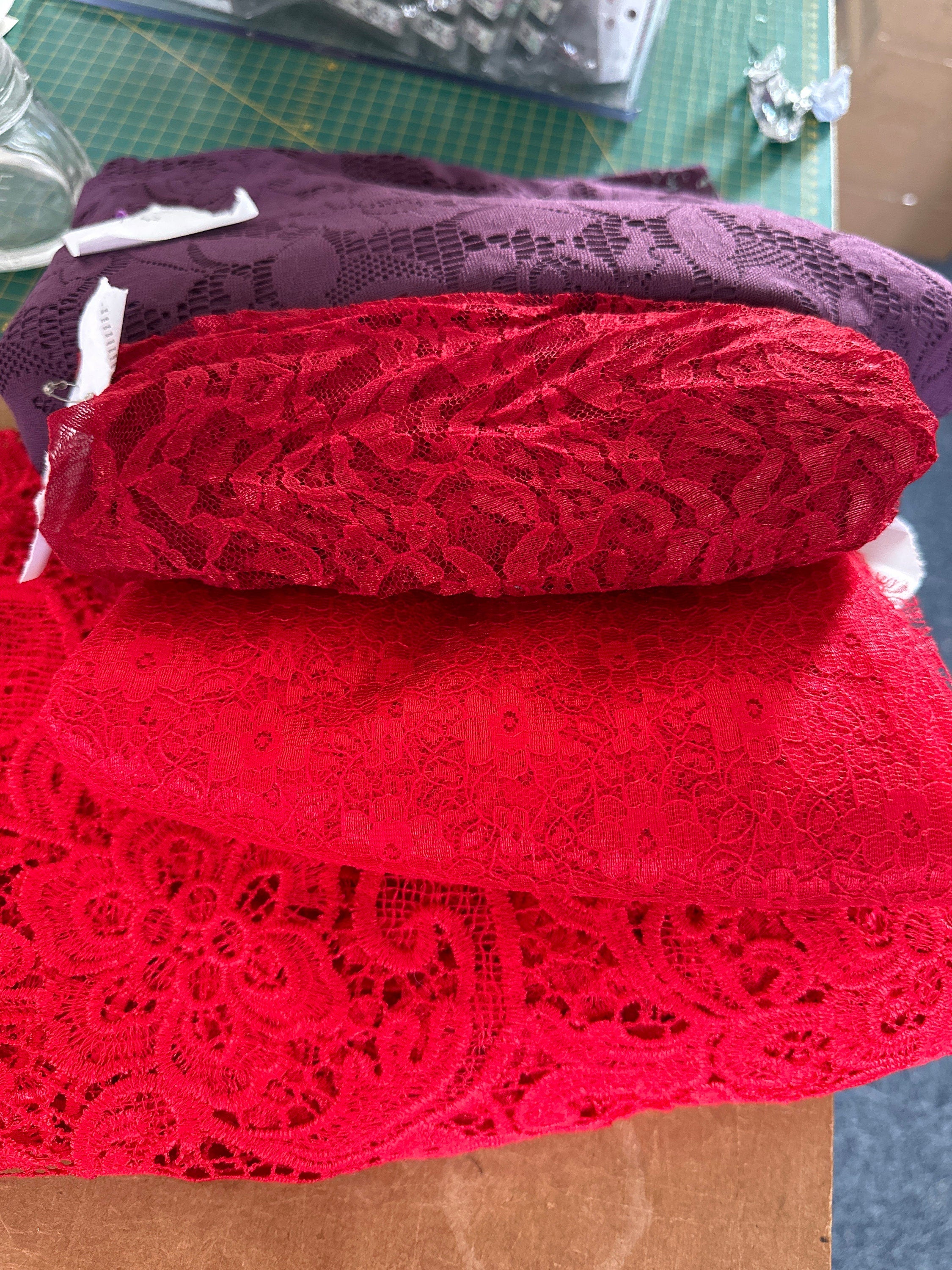 All the Lace - Reds, mauve  -  Guipure by lace bundle 1.15kg